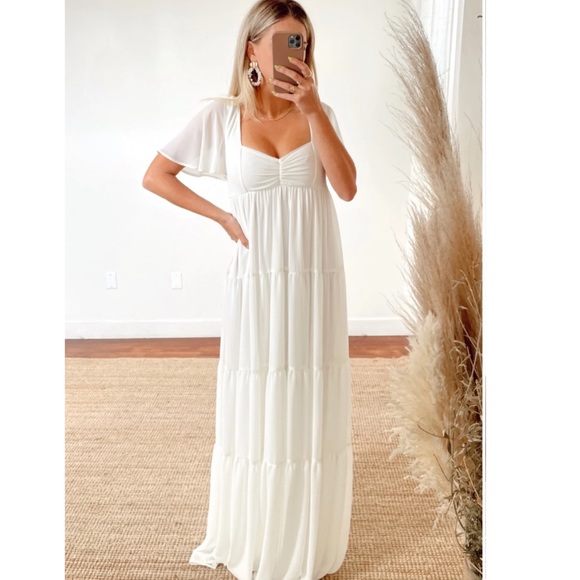 Show Me Your MuMu Dresses & Skirts - Show Me Your Mumu Nicole Maxi Dress Wedding Cake Chiffon Size XL